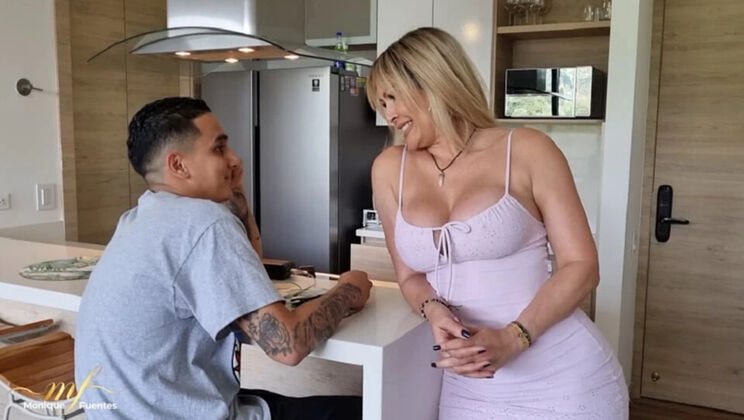 Monique Fuentes MILF Teaches StepSon How To Fuck - Big Tits Latina Mom Helps Virgin Boy Cum