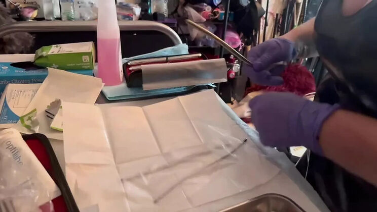 Domina Satana & Mistress Izar Prepare Slave for Sounding Fetish in Kinky British BDSM Dungeon