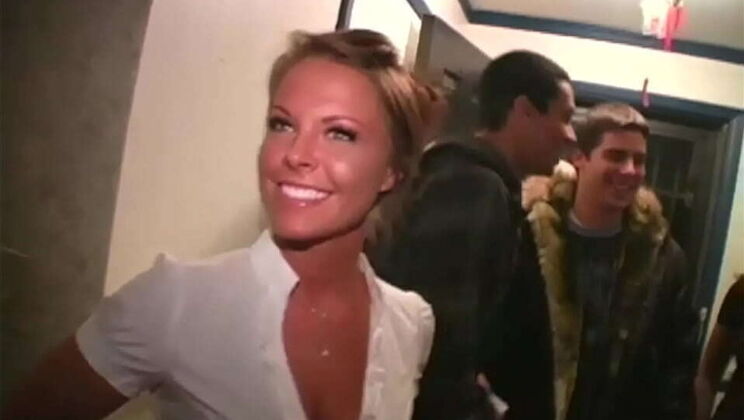 Foursome Teen Gangbang with Busty University Babes