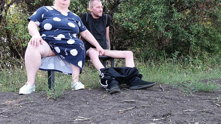 Neighbour MILF Jerks My Dick in Park Until I Cum