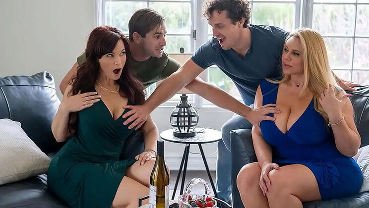 Karen Fisher & Syren De Mer - Stepmom MILF Swap Orgy with Big Tits and Big Ass Taboo Family Foursome