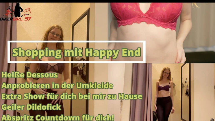 Skinny German Teen Bikergirl_97 Fucking Dildo in Shopping Mall - Amateur Blonde Solo Masturbation