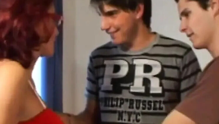 Helen Brooke Hairy Pussy Threesome with Stepmom Blowjob and Cumshot