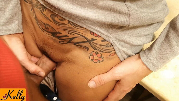 Wet Kelly Fetish Cock Rub on Pussy and Cum on Panties - Amateur MILF Handjob with Big Boobs