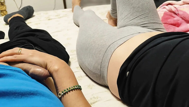 Mature Italian MILF Stepmom Sucks Stepson's Cock in Bed - Homemade POV Blowjob & Cumshot