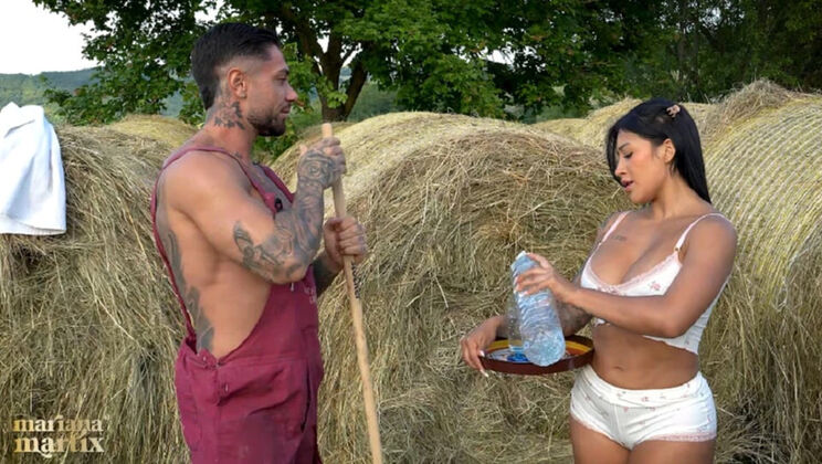 Mariana Martix Outdoor Cuckold Sex with Farmer Before Husband Comes - Latina MILF Fuck