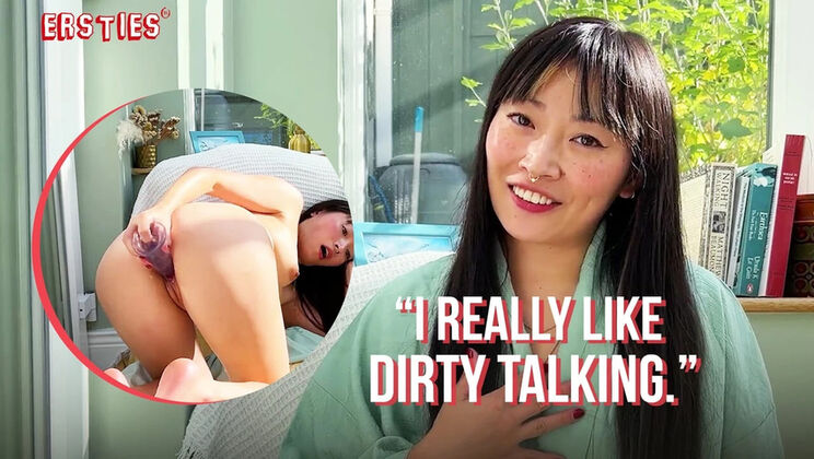 Petite Sakura Fills Her Tight Pussy with a Huge Dildo - German Amateur Solo Masturbation