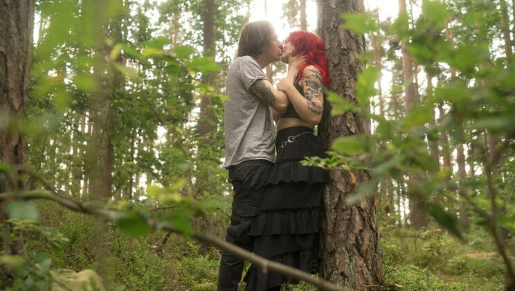 Passionate Outdoor Fuck in the Woods with Redhead Sofi and Cedric's Big Cock