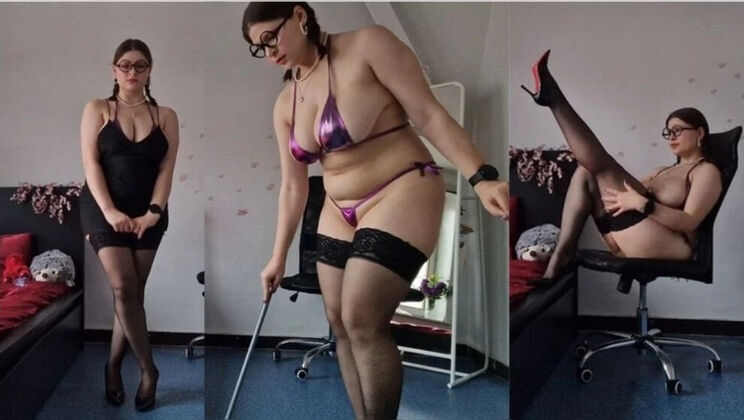 Daddy's Good Girl Roleplay - TinniAngel Teases in Black Dress & Heels