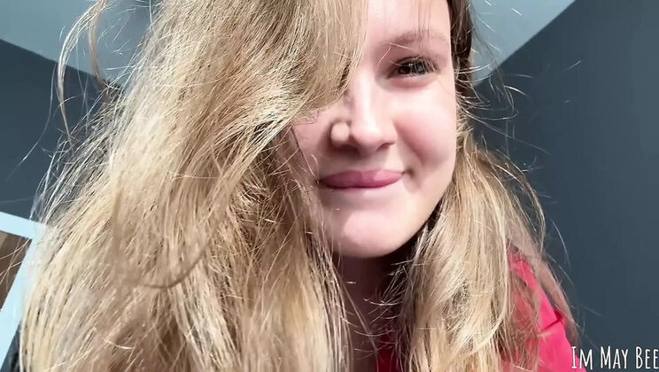 ImMayBee Spits and Takes Anal Deal in POV - Big Ass Teen Fingering and Cumshot