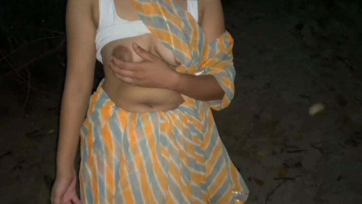 Indian village school girl outdoor sex with big tits and hardcore doggy style in forest MMS viral