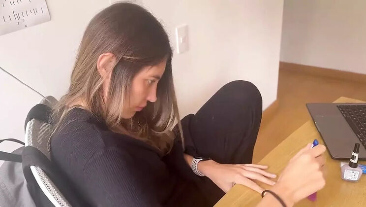 Blonde Latina Amateur Paints Nails and Gets So Wet She Fingers Her Pussy to Orgasm