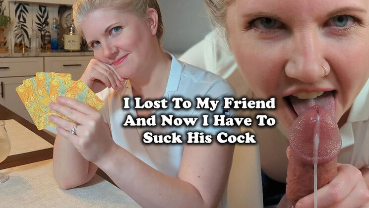 Ginger The Housewife Loses Poker Bet & Sucks Cock - Huge Cumshot in Mouth POV