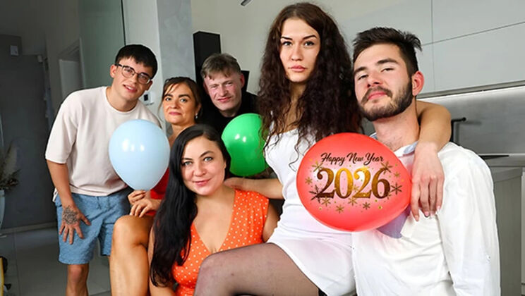 Family Birthday Party Turns Wild with Group Sex and Hot Cumming