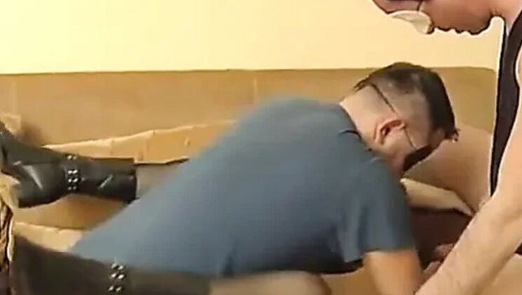 Masked Granny Gets Hard Fucked by Young Step Grandsons - Blowjob & Creampie