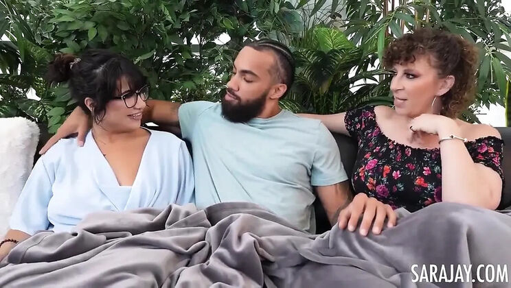 Sara Jay Big Tits Threesome Seduction with BBC and Roommate Kitty