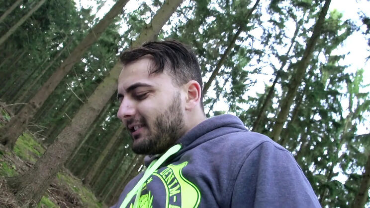 Wild Outdoor DP with Inked Brunette MILF - Rough Forest Fuck