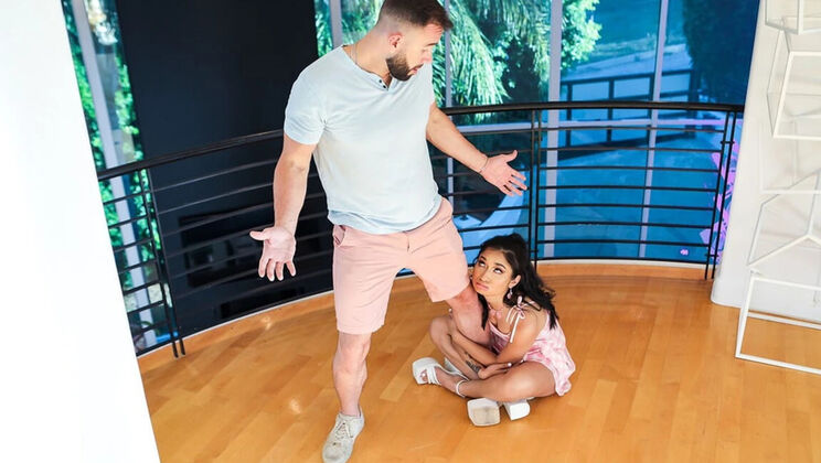 Stepdaughter in Slutty Costume Blows and Fucks Horny Stepdad