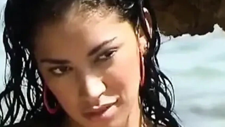 Horny Latina Slut Laura Lai Threesome on Beach with Facial Cumshots