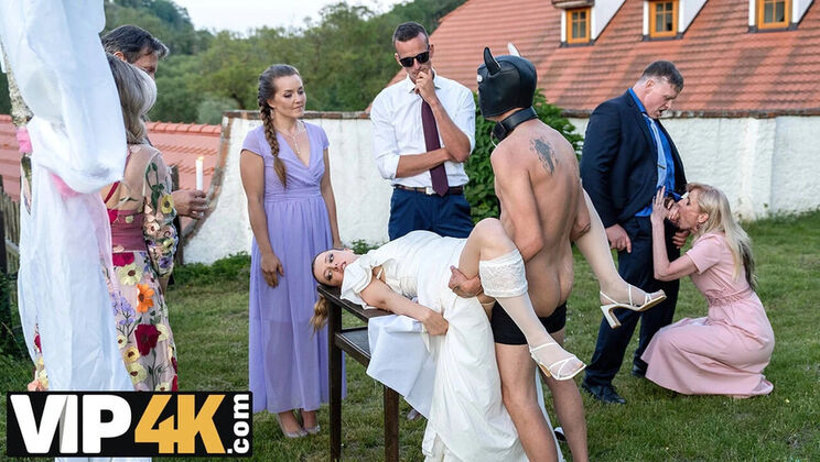 Sexy Blonde Bride Wedding Fuck in Public with Dogging and Wax Play - HD 1080p Czech Sex