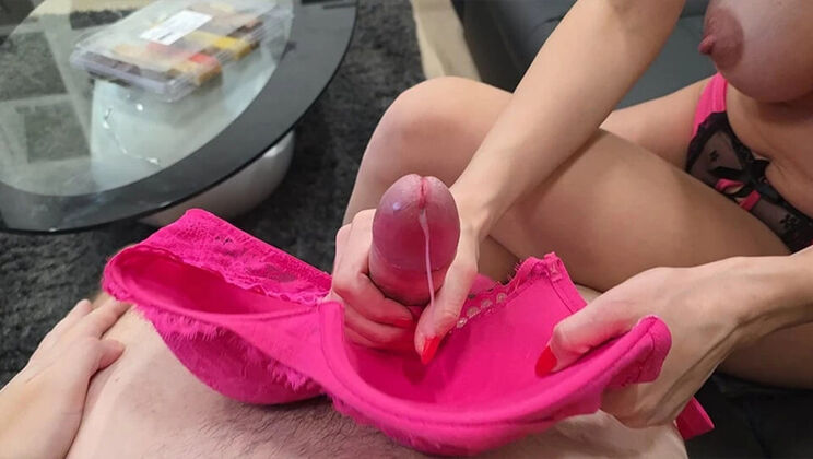 Amateur Wife CherryDream Gives Amazing Handjob After Titty Fucking - Huge Tits & Close Up Cumshot