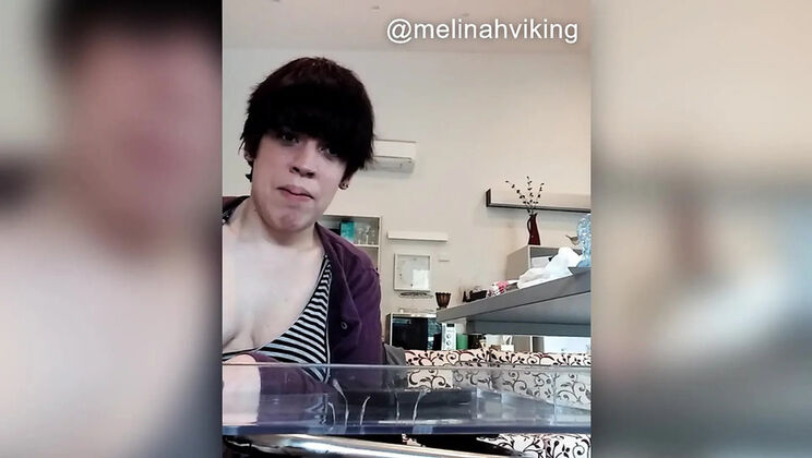 Homemade MILF Melinah Viking Jerking Off and Wanking Her Big Tits - Amateur Brunette Cougar Masturbation