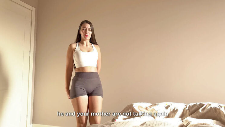 Step Sister Shares Bed in Panties, Sees Me Jerk Off on Her Big Ass Then Joins for Passionate Fucking