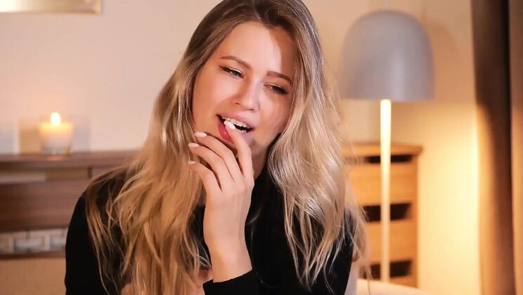 Stella Cardo - Pretty Blonde Teen with Big Natural Tits Masturbates Her Wet Pussy to Orgasm