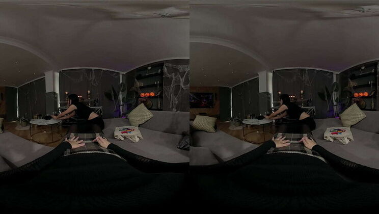 Halloween VR Threesome: Lesbian Cosplay with Vampire and Best Friend