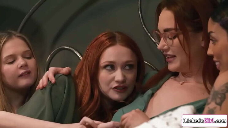 Lesbian Stepdaughter Vanessa Sky Shares Busty StepMom Coco Lovelock With BFFs Scarlet Skies & Siri Dahl - Lesbian Group Sex