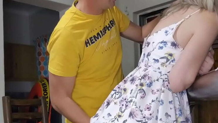 Amateur Blonde Babe in Sundress Gets Fingers in Her Wet Pussy Until She Squirts