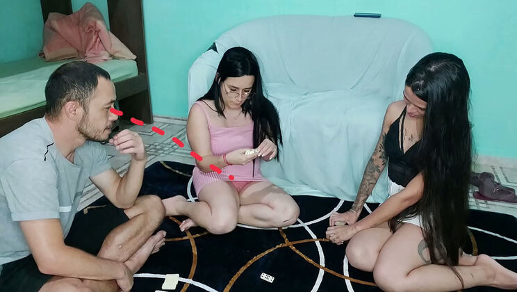 Jennifer Pimenta Wild Hottie FFM Threesome - Wife's Friend Flashes Panties During Game & Gets Me Hard