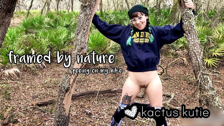 Kactus Kutie Hairy Teen Pissing in Nature - Tiny Tits and Full Bush Outdoor Solo