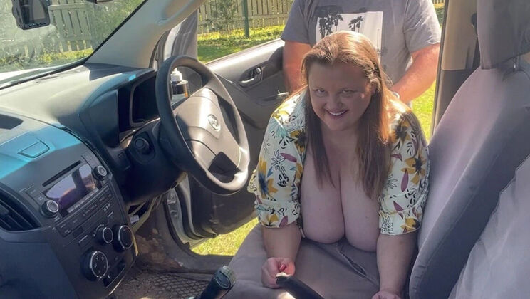 Dogging a Stranger Outdoor Blowjob - Big Natural Tits BBW Gets Banged Doggy Style
