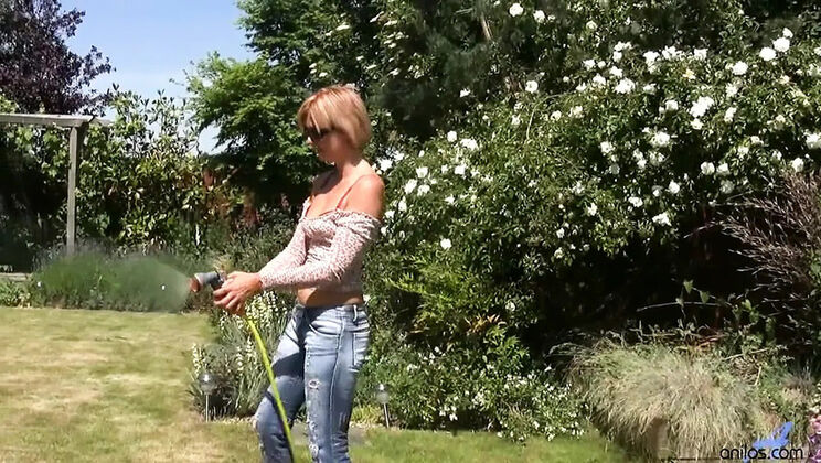 Rebecca The Blonde MILF Solo Masturbation With Puffy Nipples & Shaved Pussy