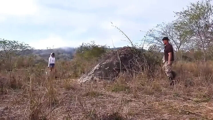 Bodo fucks Mexican MILF outdoors doggy style with saggy tits and blowjob