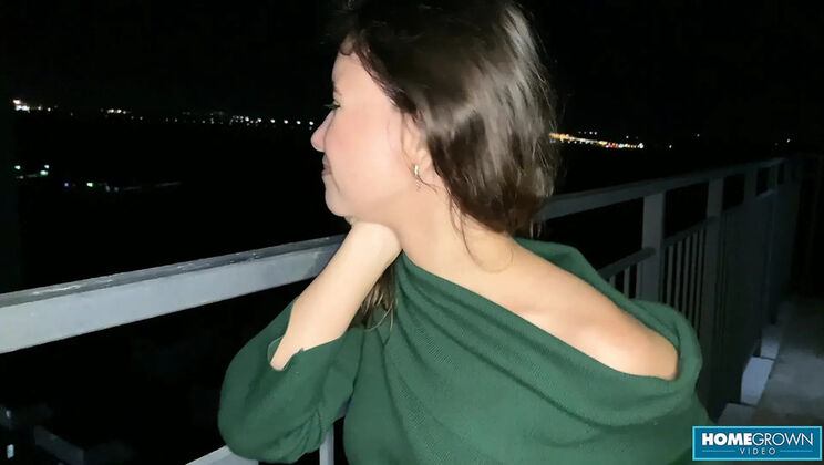 Lia Lover Blowjob & Handjob POV - Petite Babe Sucks Cock on Balcony and Bed