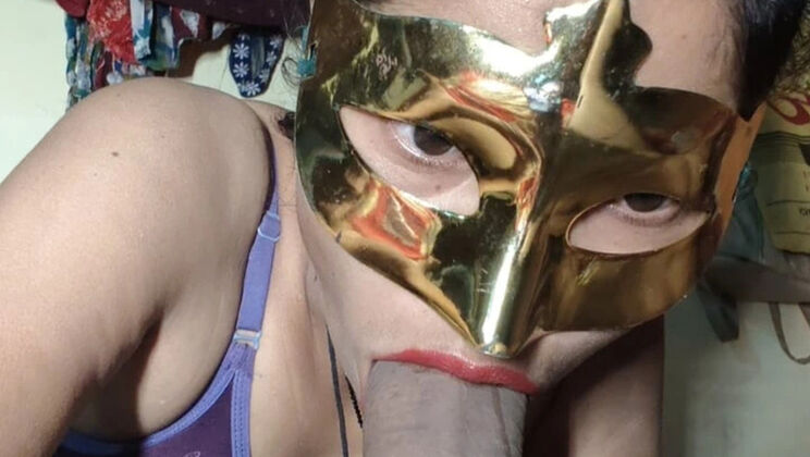 Desi Bhabhi Neighbor Sucks My Cock Deep After One Month - Indian Housewife Blowjob