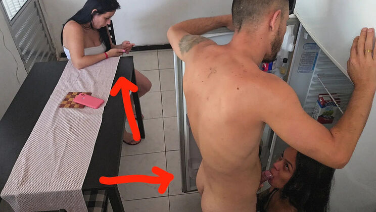 Risky Sex With Friend's Husband - Hot Amateur Threesome Blowjob