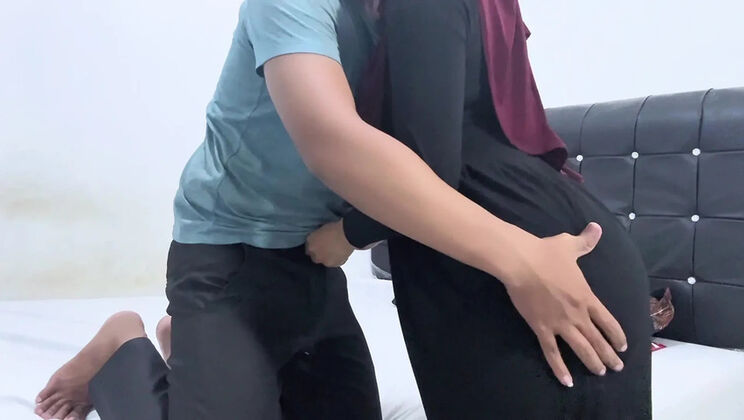 Hijab Girl Clarelia Desperate Cheating Fuck with Friend's Husband Jamsen - Blowjob & Doggy Style