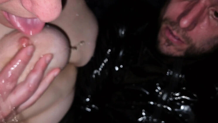 Amateur MILF Couple Hot Latex BDSM & Golden Shower Piss Play - Self Suck & Wet Messy Fun