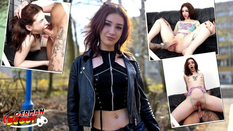 German Scout Casting: Skinny Redhead Teen Scarlett Spark Gets Intense Eye-Rolling Orgasm with Snake Dave