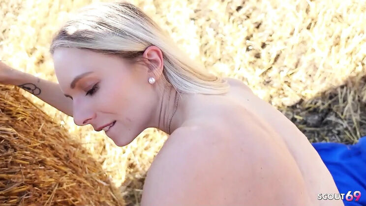 Skinny German Teen Vivi Vallentine Takes a Stranger's Big Cock Outside - POV Blowjob and Creampie Finish