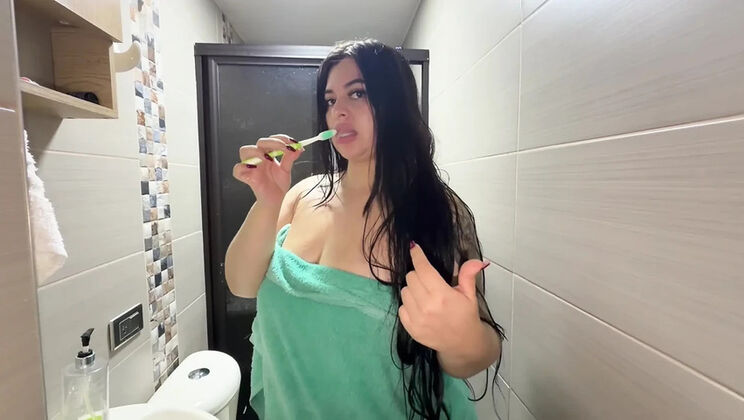 Stepbrother fucks my tight ass in the bathroom - Antonella Jones