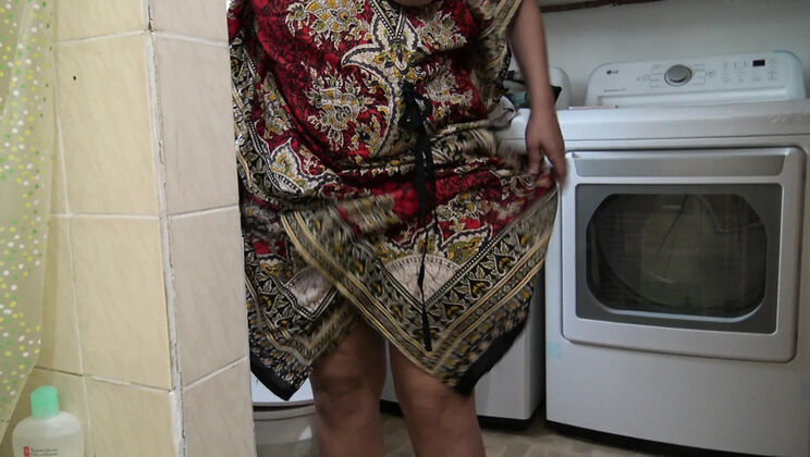 Stepmom Susan catches me watching her pee and pulls me closer