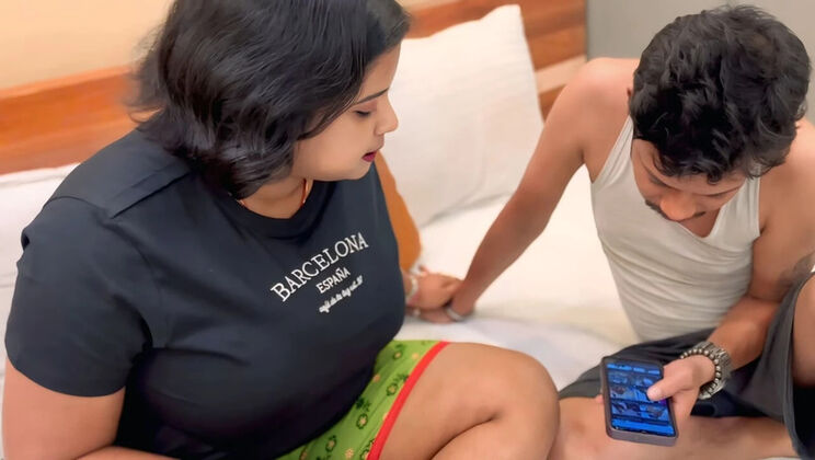 Anjali Pandey Shows Her Step Mom Dirty Video on Phone and Fucks Her Anal
