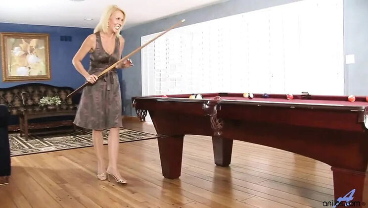 Tall Blonde MILF Erica Lauren Teases in Stockings and Heels with Big Vibrator