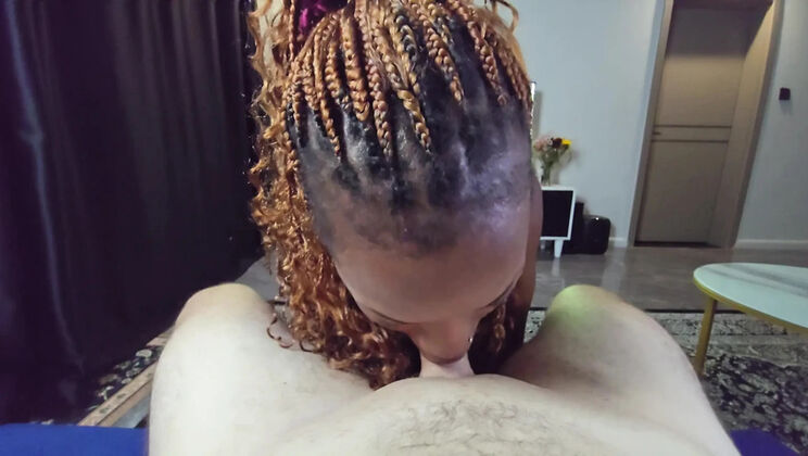 Cute Ebony Teen Swallows Cum and Gets Creampie in HD