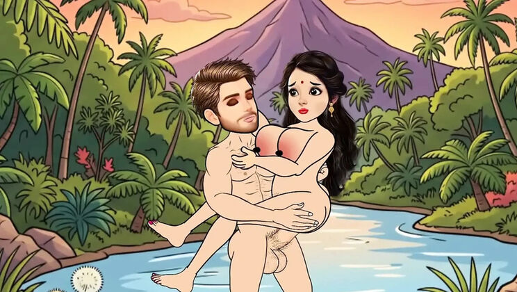 Man fucks woman with big cock in forest, she is very happy