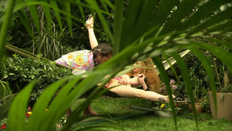 Ginger MILF with big tits fucked outdoors